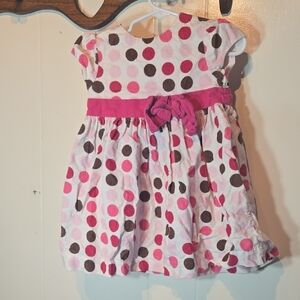 Carter's Pink and Brown Polka Dot Dress with Bow